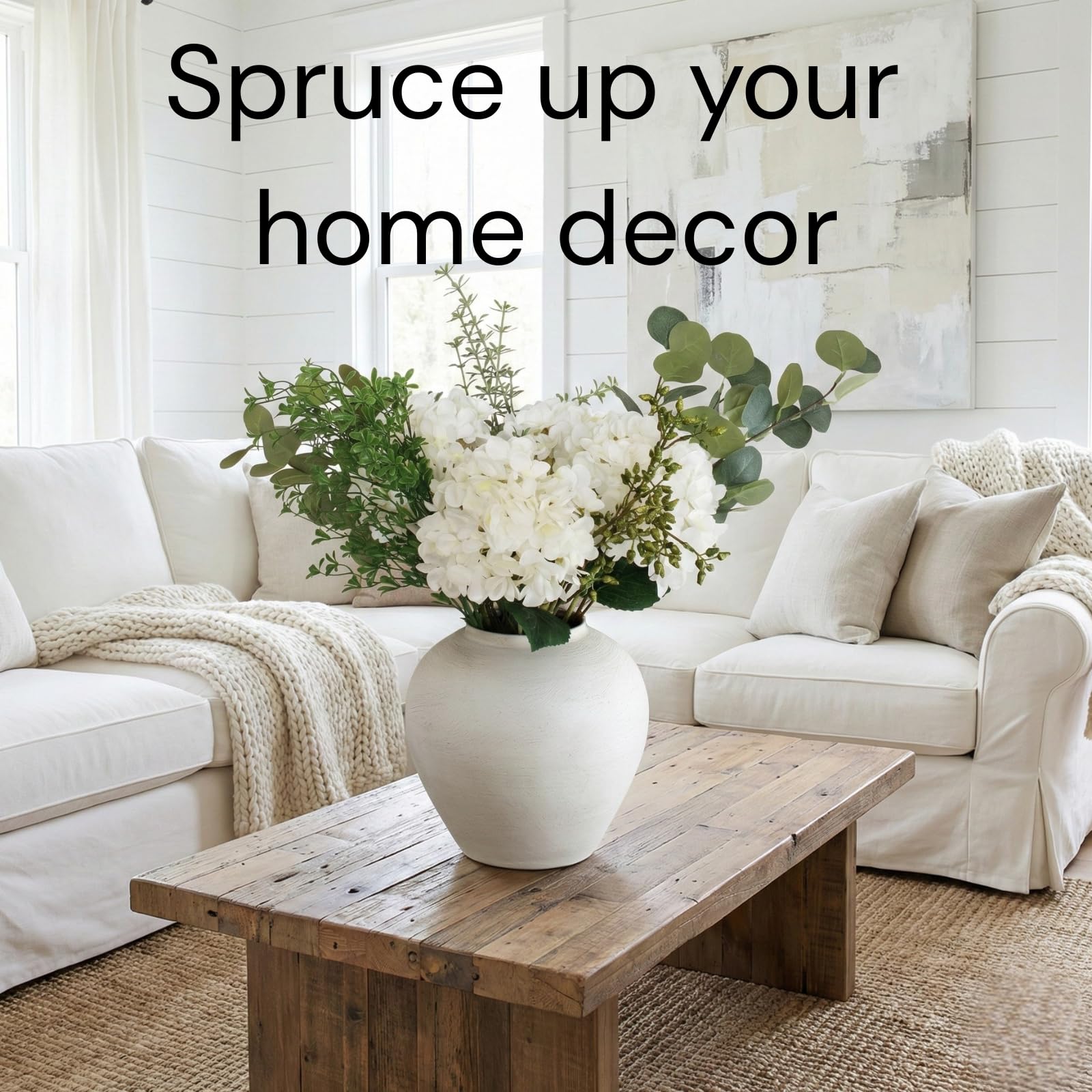 RyddeligHome long eucalyptus branches add lush greenery to any room.