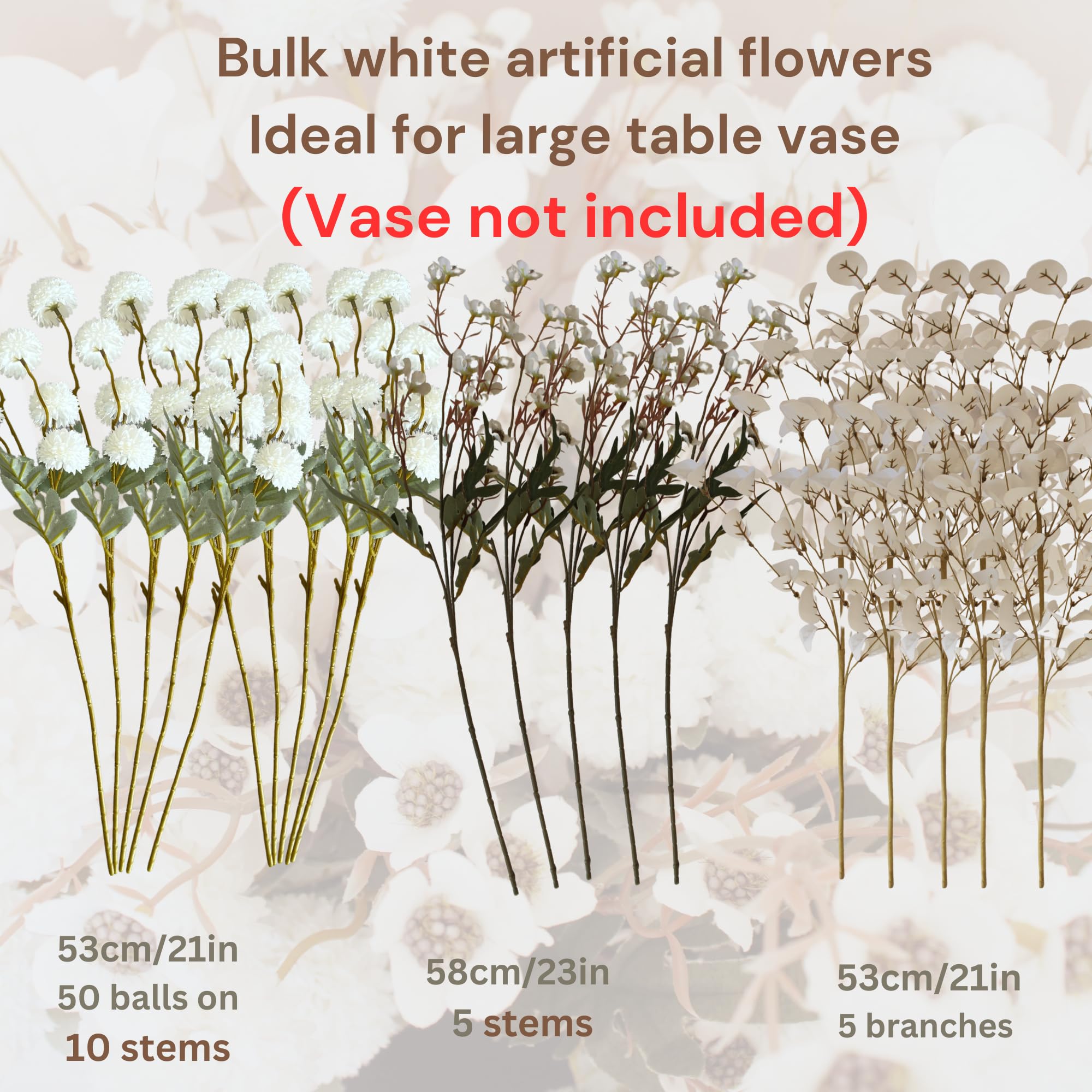 RyddeligHome long-stem faux flowers for bouquets.