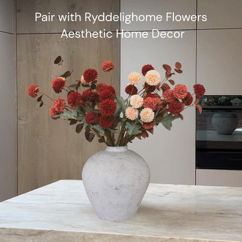 RyddeligHome rustic farmhouse vase large round fits modern living spaces.