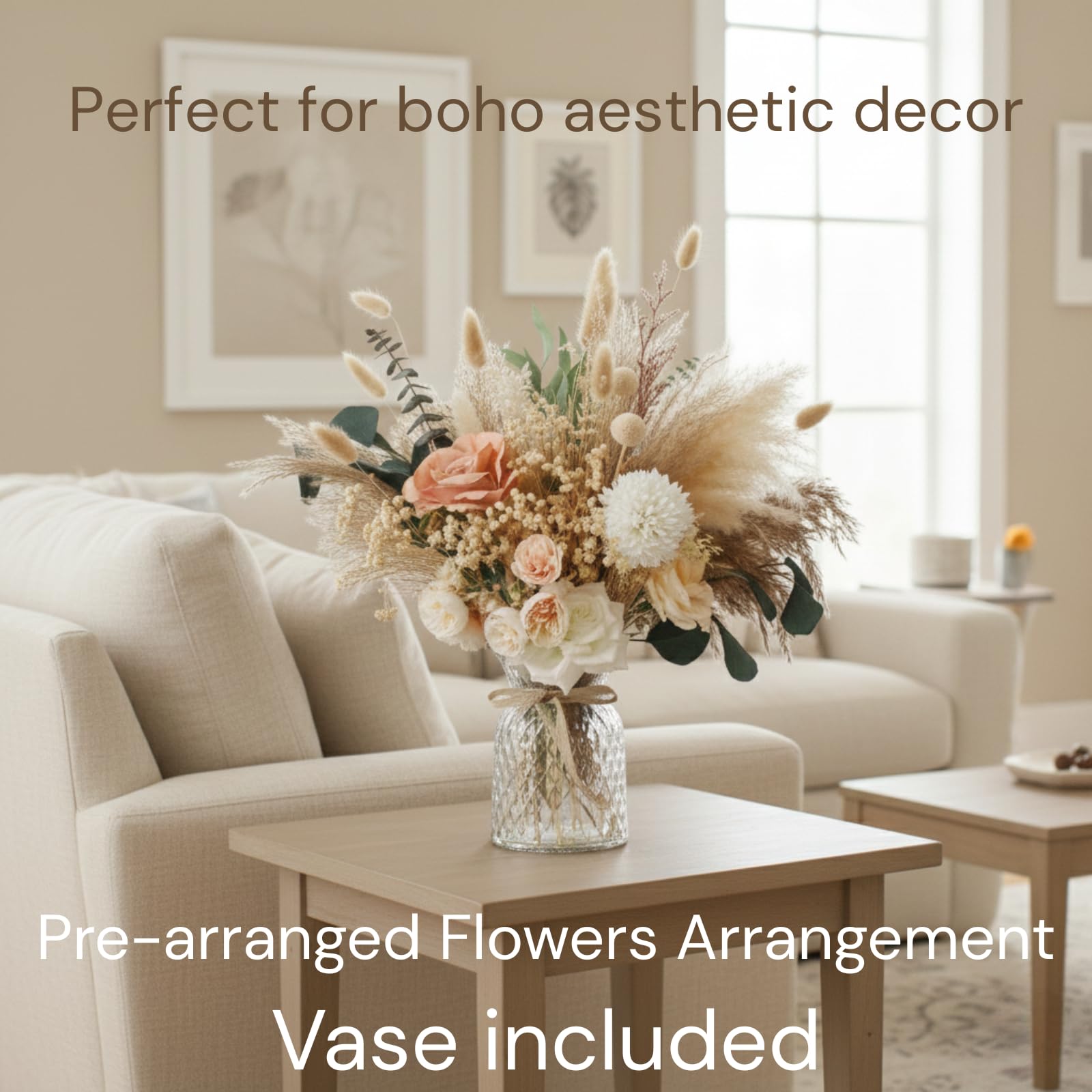 RyddeligHome silk roses in vase offer lasting beauty for living room decor