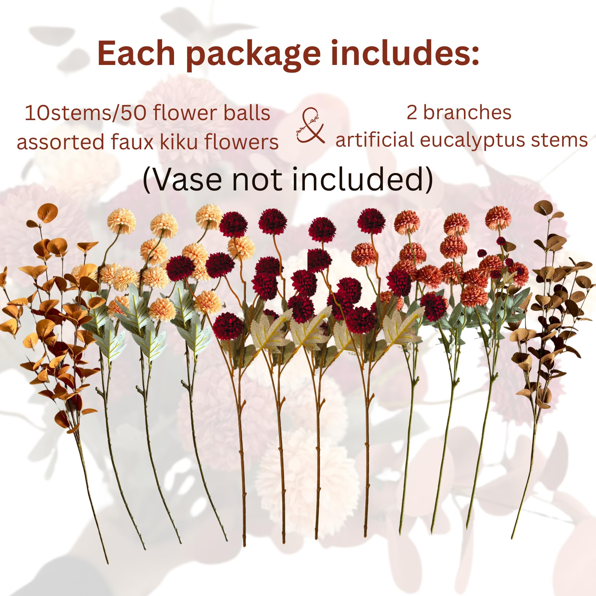 RyddeligHome warm-tone floral picks for seasonal decor accents.