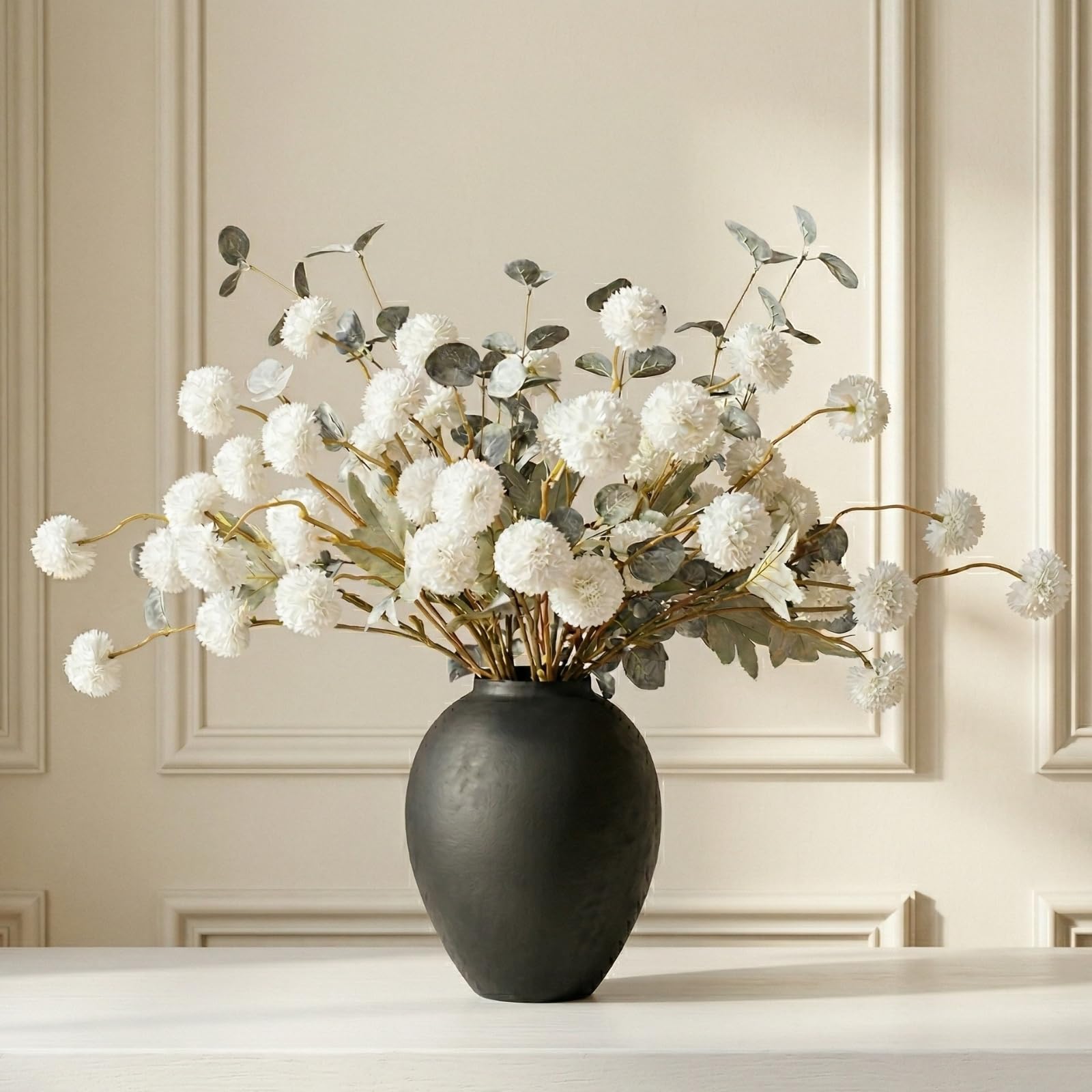RyddeligHome white Kiku flowers for vase add timeless elegance to any centerpiece