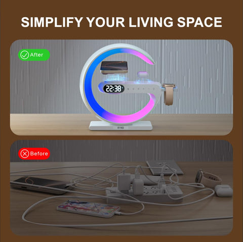 RYND ABS body offers fireproof, safe bedside charging.