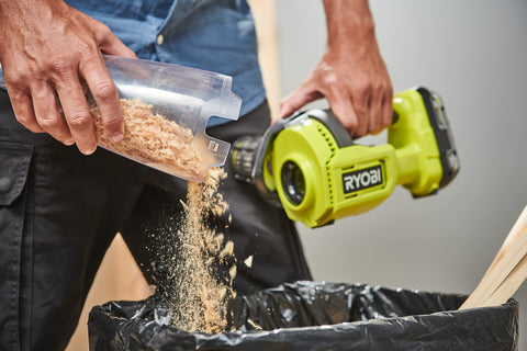 RYOBI ONE+ 18V compatibility shown, swap batteries across 200 tools for convenience.