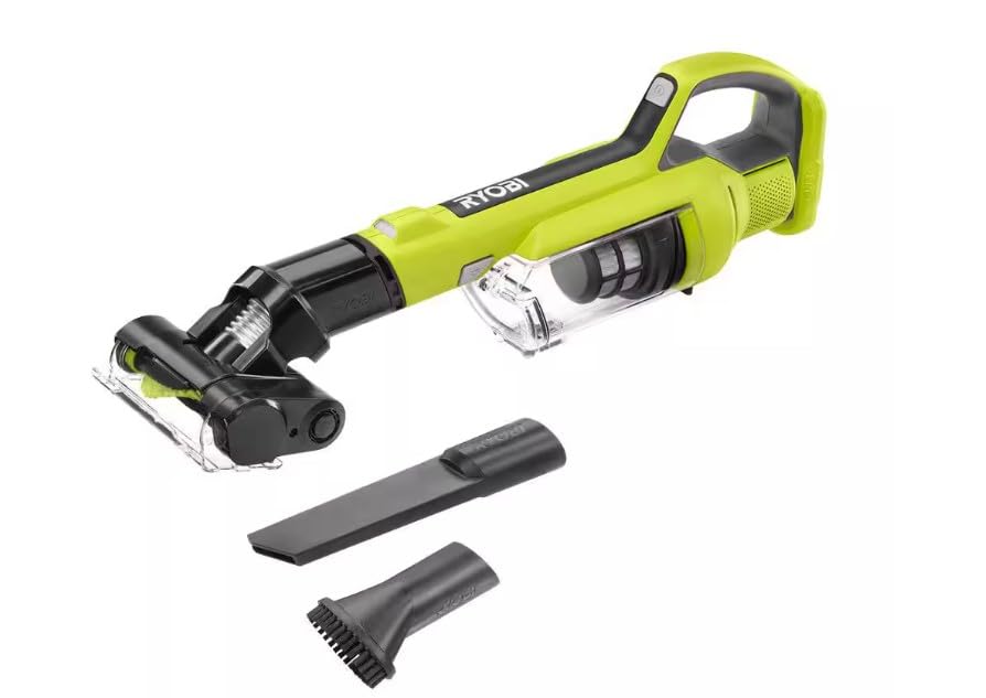 RYOBI ONE+ 18V hand vacuum with powered brush for deep cleaning stairs and car interiors