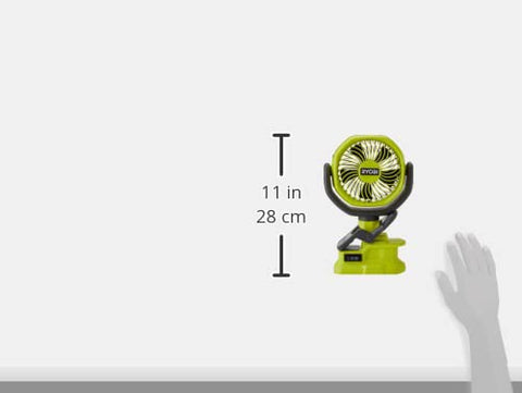 RYOBI RCF18-0 10cm shroud fits in tight spaces for portable cooling