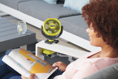 RYOBI RCF18-0 rotating head directs airflow precisely where needed