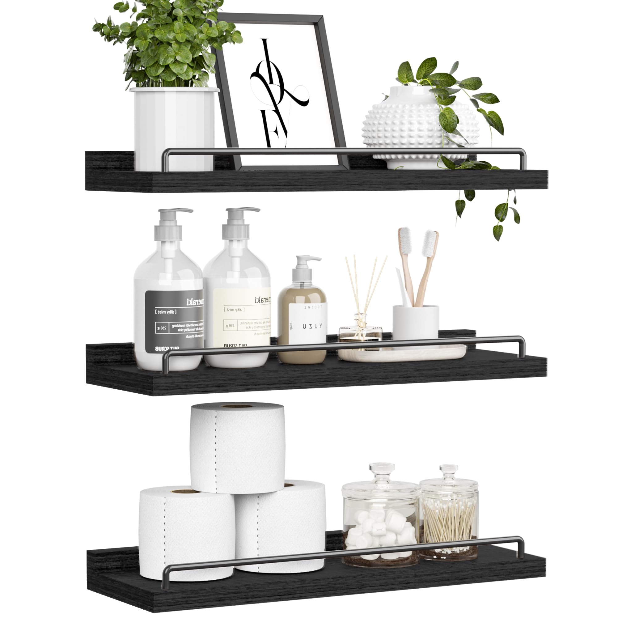 Ryofobetto floating shelves wall decor set enhances organization and style.