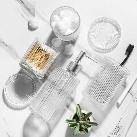 RYTOXILO bathroom counter decor arranged for a cohesive vanity setup.