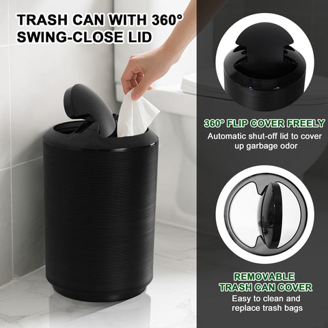 RYTOXILO black toilet brush holder for a tidy look