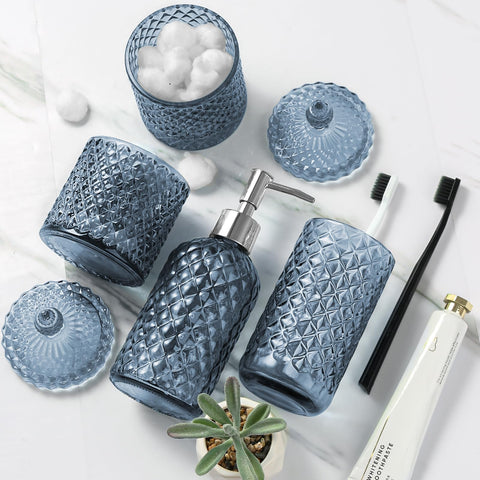 RYTOXILO blue bathroom counter organizer streamlines storage