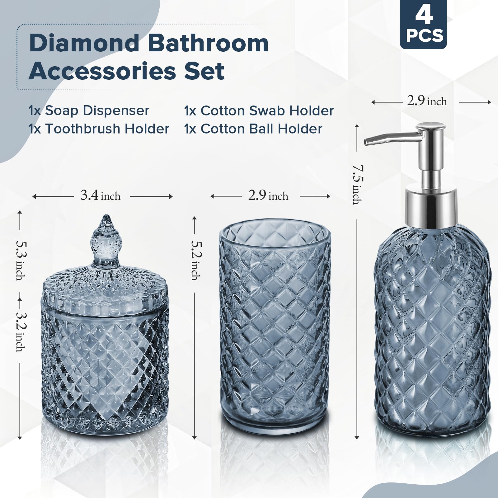 RYTOXILO blue glass soap dispenser adds elegant, drip-free hand washing