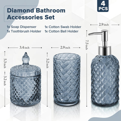 RYTOXILO blue glass soap dispenser adds elegant, drip-free hand washing