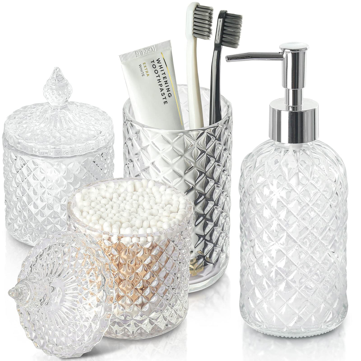 RYTOXILO diamond-dispenser on counter for neat soap storage and everyday use