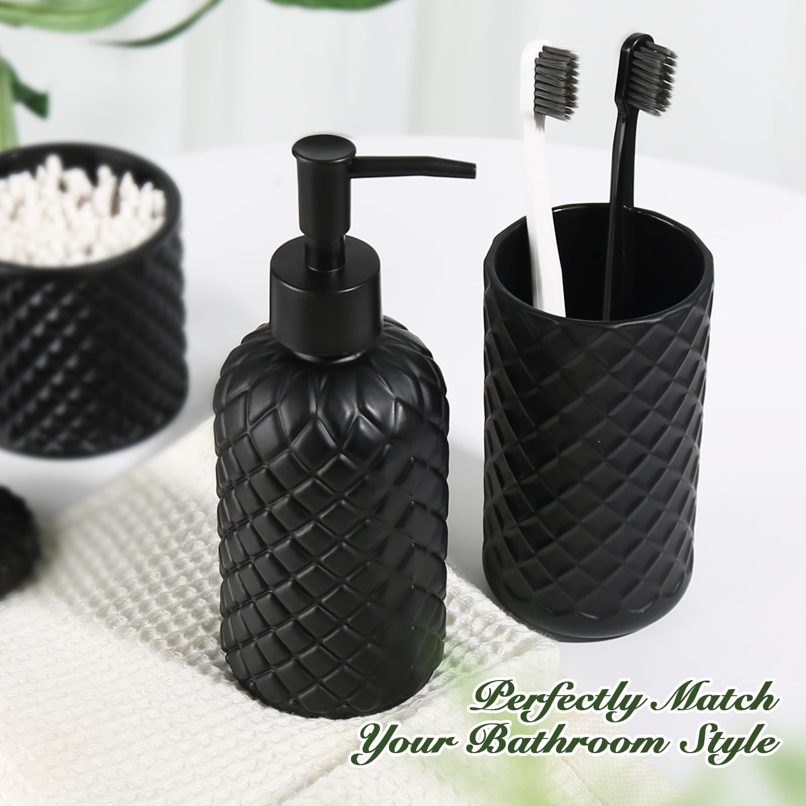 RYTOXILO diamond glass Q-tip holder for tidy vanity storage