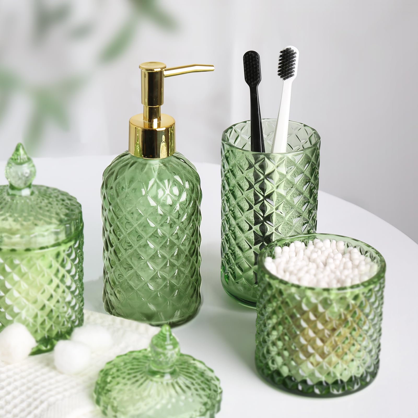 RYTOXILO closeup of diamond pattern on olive glass
