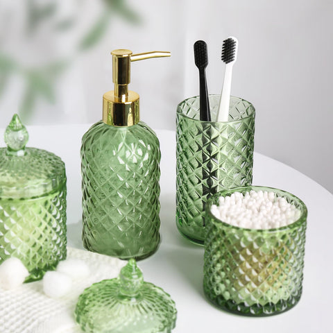 RYTOXILO closeup of diamond pattern on olive glass