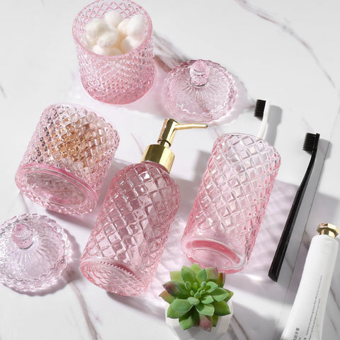 RYTOXILO pink bathroom counter setup adds cohesive, stylish styling