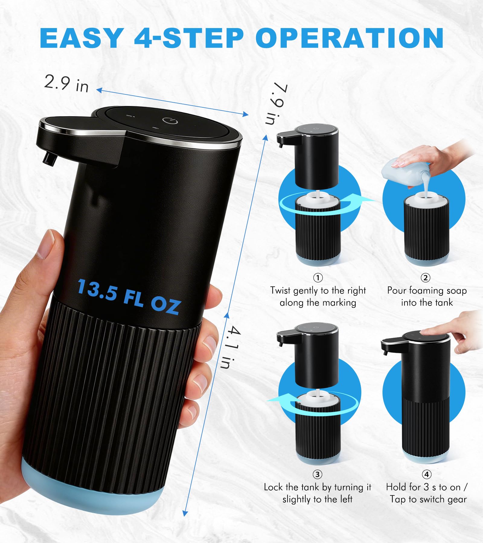 RYTOXILO sensor activation demonstration showing hands-free dispensing for mess-free use.