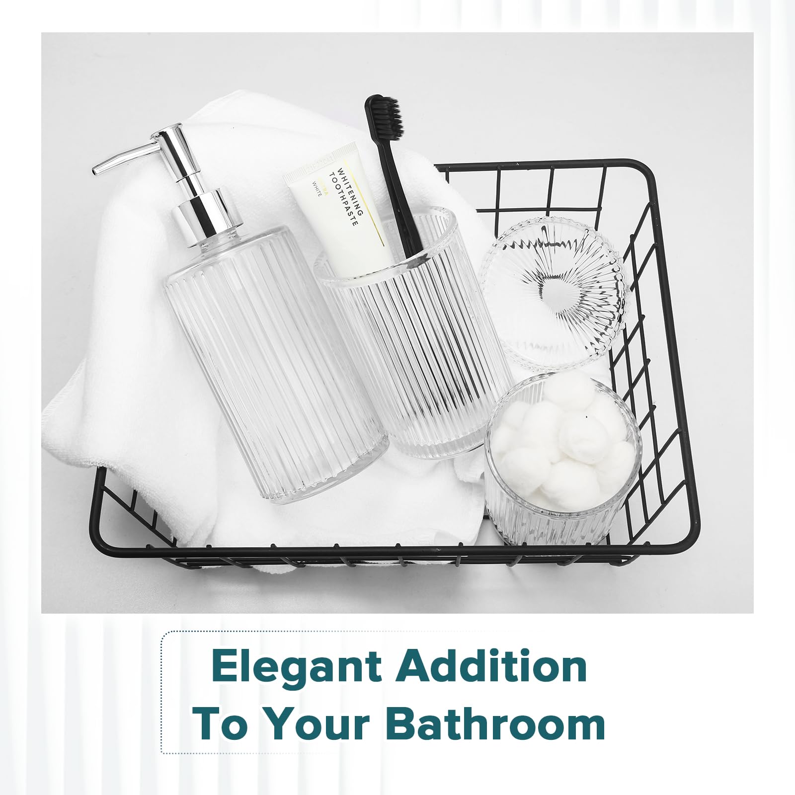 RYTOXILO silver-tone accents enhance a contemporary bathroom aesthetic.