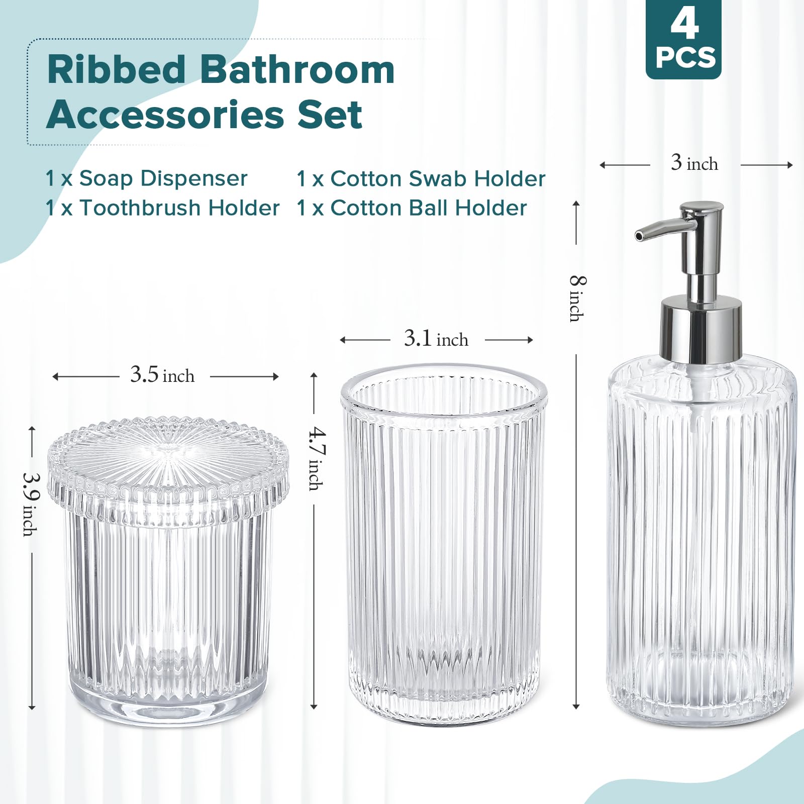 RYTOXILO toothbrush holder in clear glass for organized brushing.