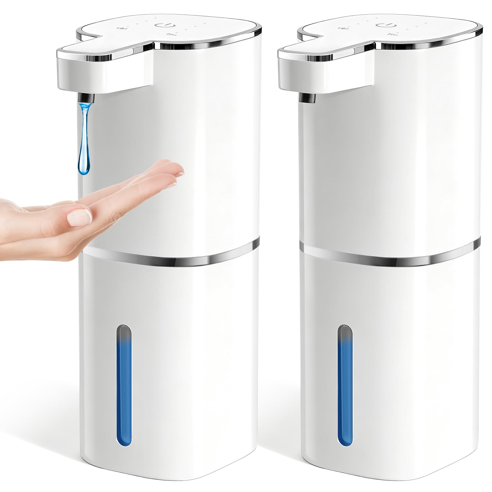 RYTOXILO two-pack touchless soap dispensers for hygienic, convenient handwashing in kitchen and bath.