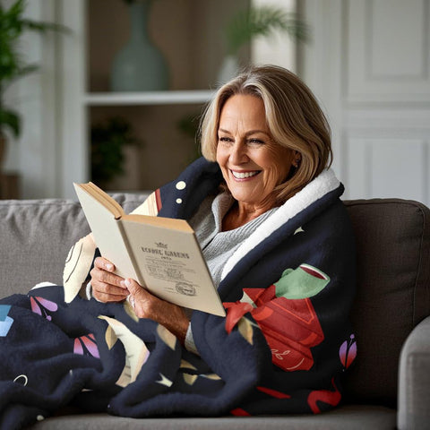 Ryubein cozy blanket used for reading naps on the sofa