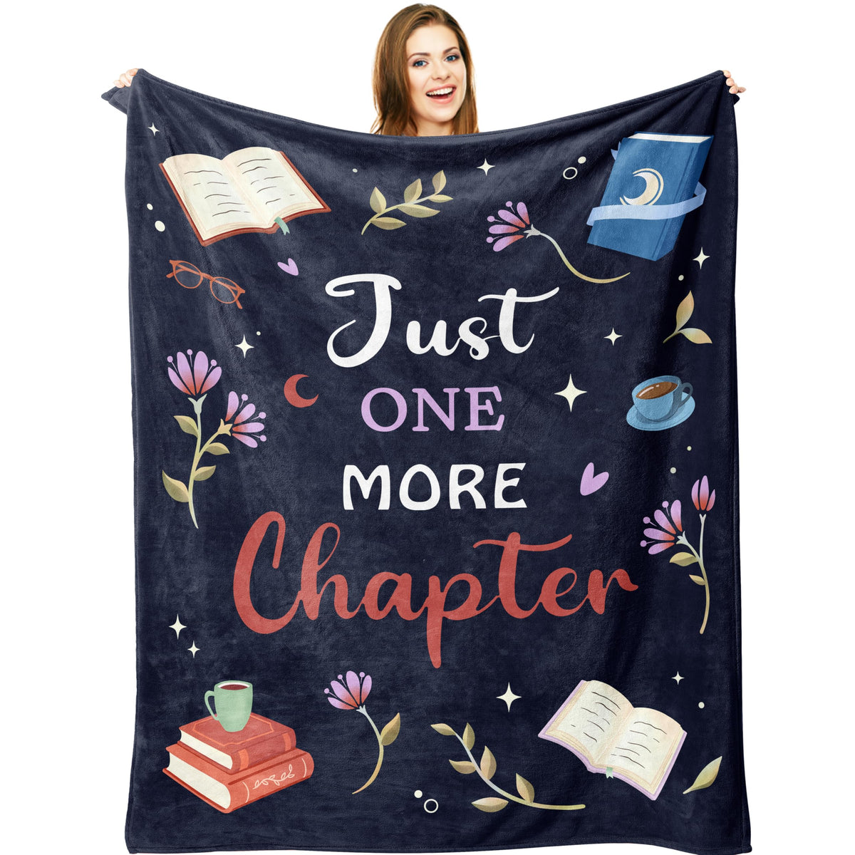 Ryubein book lovers blanket with heartwarming quote for cozy reading moments