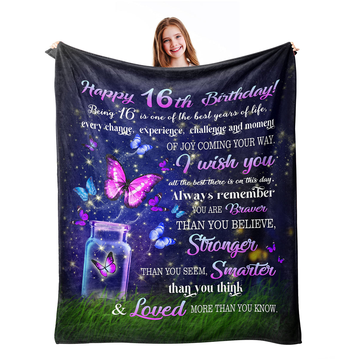 Ryubein Sweet 16 blanket design with decorative artwork for a sentimental birthday gift