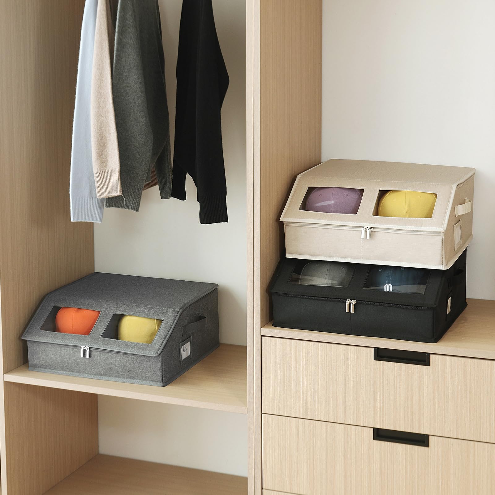 RZMAYIS hat storage stackable closet organizer saves space and simplifies inventory