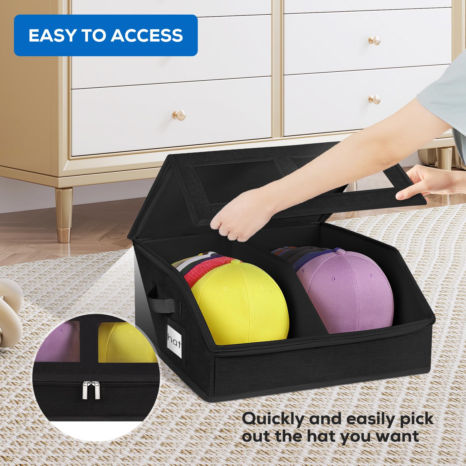 RZMAYIS two-handle travel hat storage ideal for home and trips