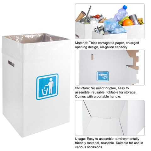 rzoixuur trash bin includes 20 liners for mess-free events