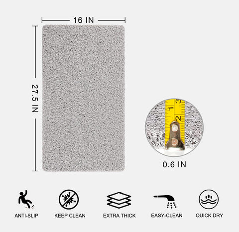 Rzoysia Nonslip Bathtub Mat shows drainage holes for quick drying