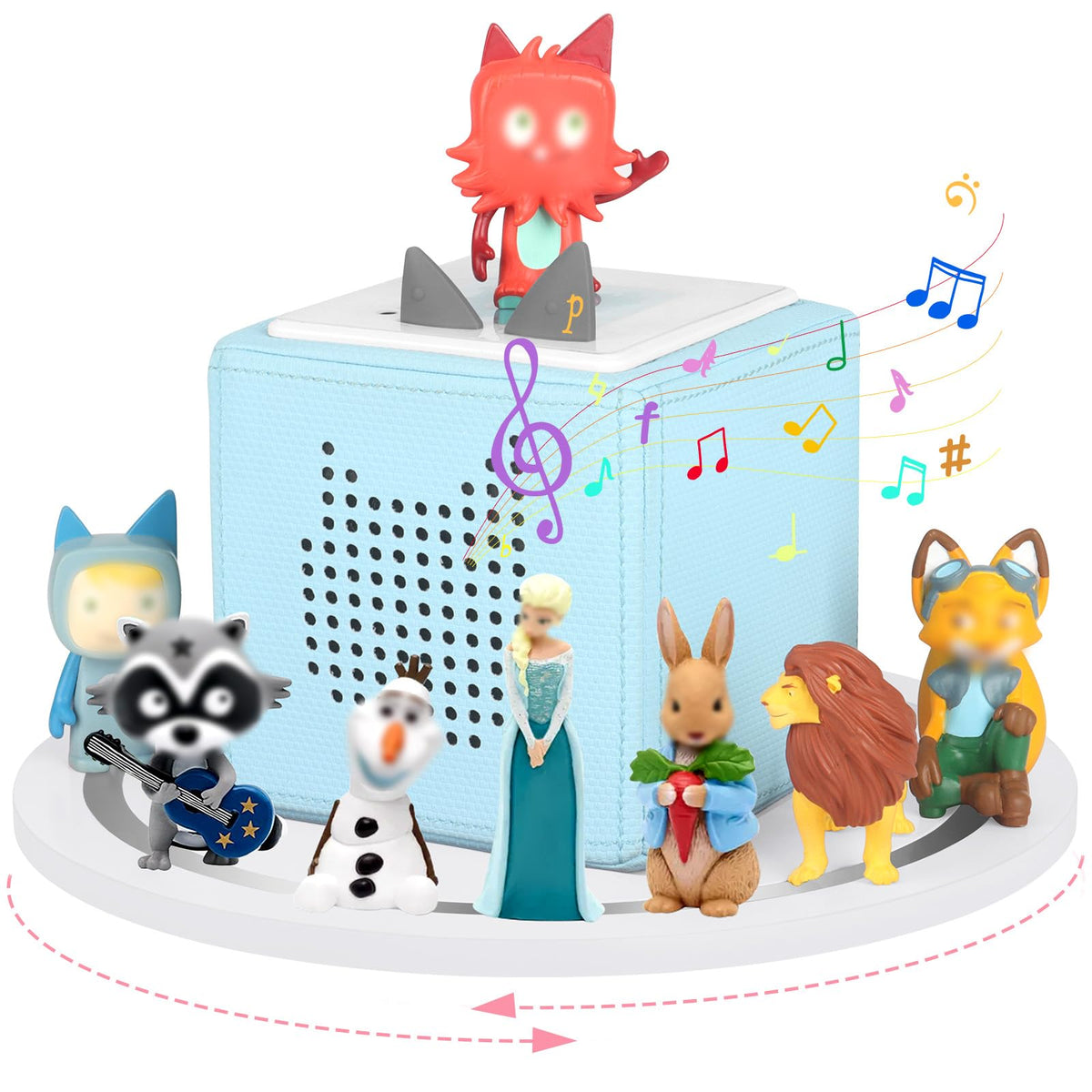 RZYLKA 360° turntable for Tonies Box white, clutter-free display