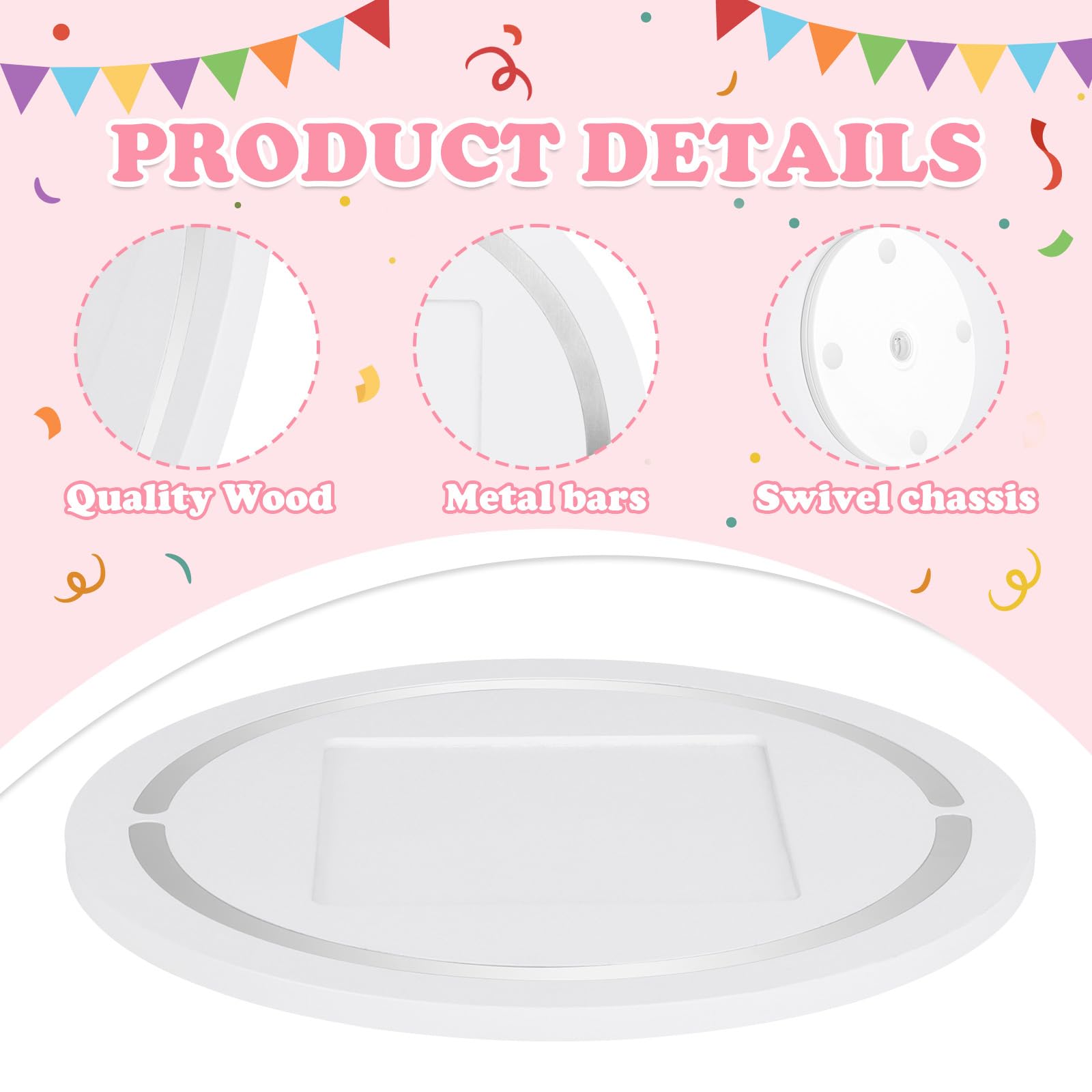 RZYLKA white rotating shelf ideal for kids' Tonie figures