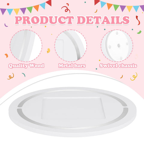 RZYLKA white rotating shelf ideal for kids' Tonie figures