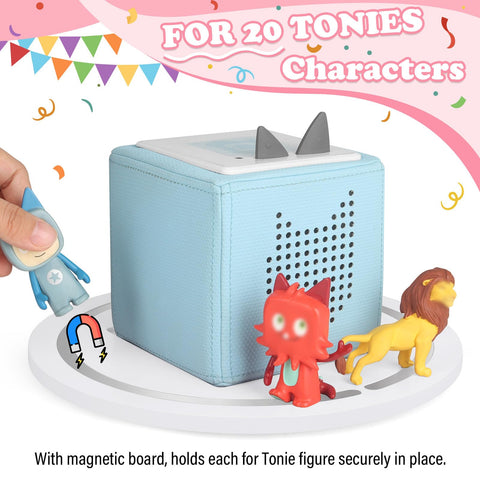 RZYLKA rounded shelf displays 10–15 Tonies characters neatly