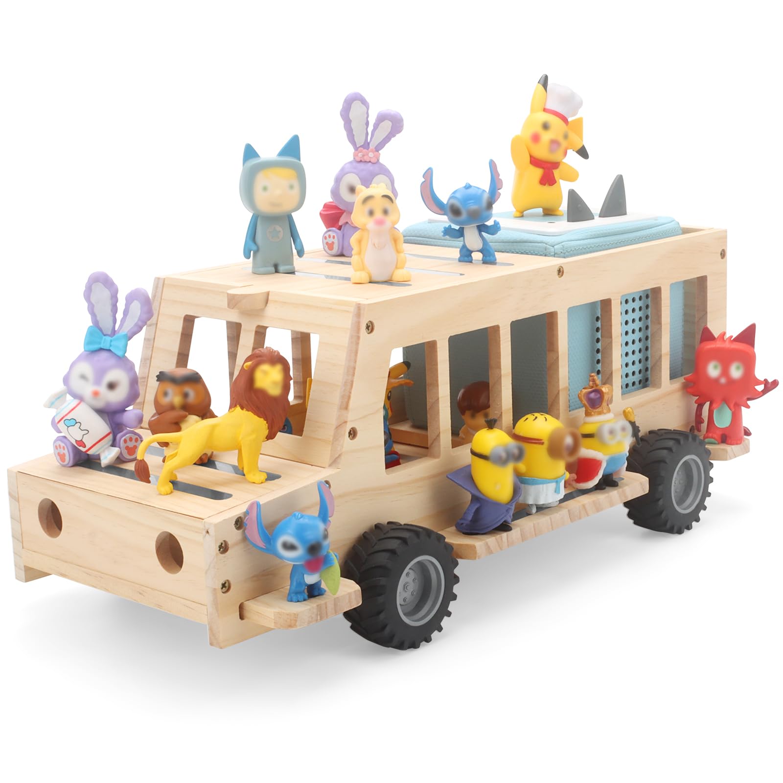 RZYLKA school bus front view with magnetic Tonies storage for organized play.