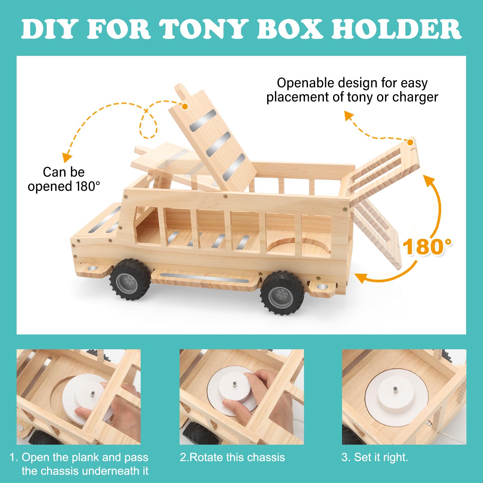 RZYLKA wooden bus display fits 20–30 Tonie characters.