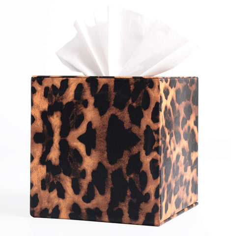 S Forever PU leather tissue box holder close-up shows sturdy frame.