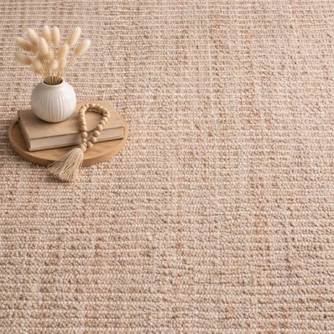 S & L Homes Jute Pulse Rug shows durable fibers and easy-care hints.