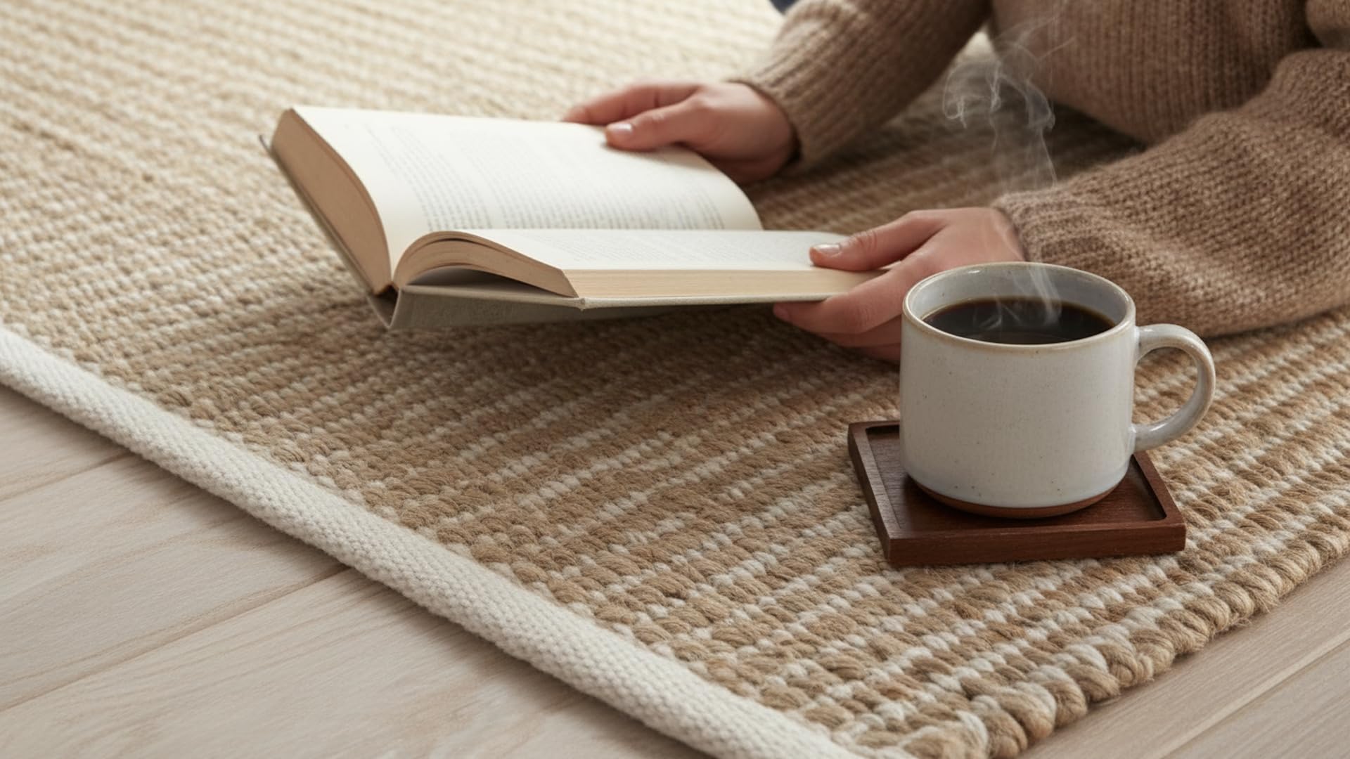 S & L Homes Jute Pulse Rug in entryway for smart decor and durability.