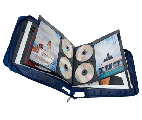 S·Lattye DVD CD storage case with blue cover pages for easy labeling and retrieval
