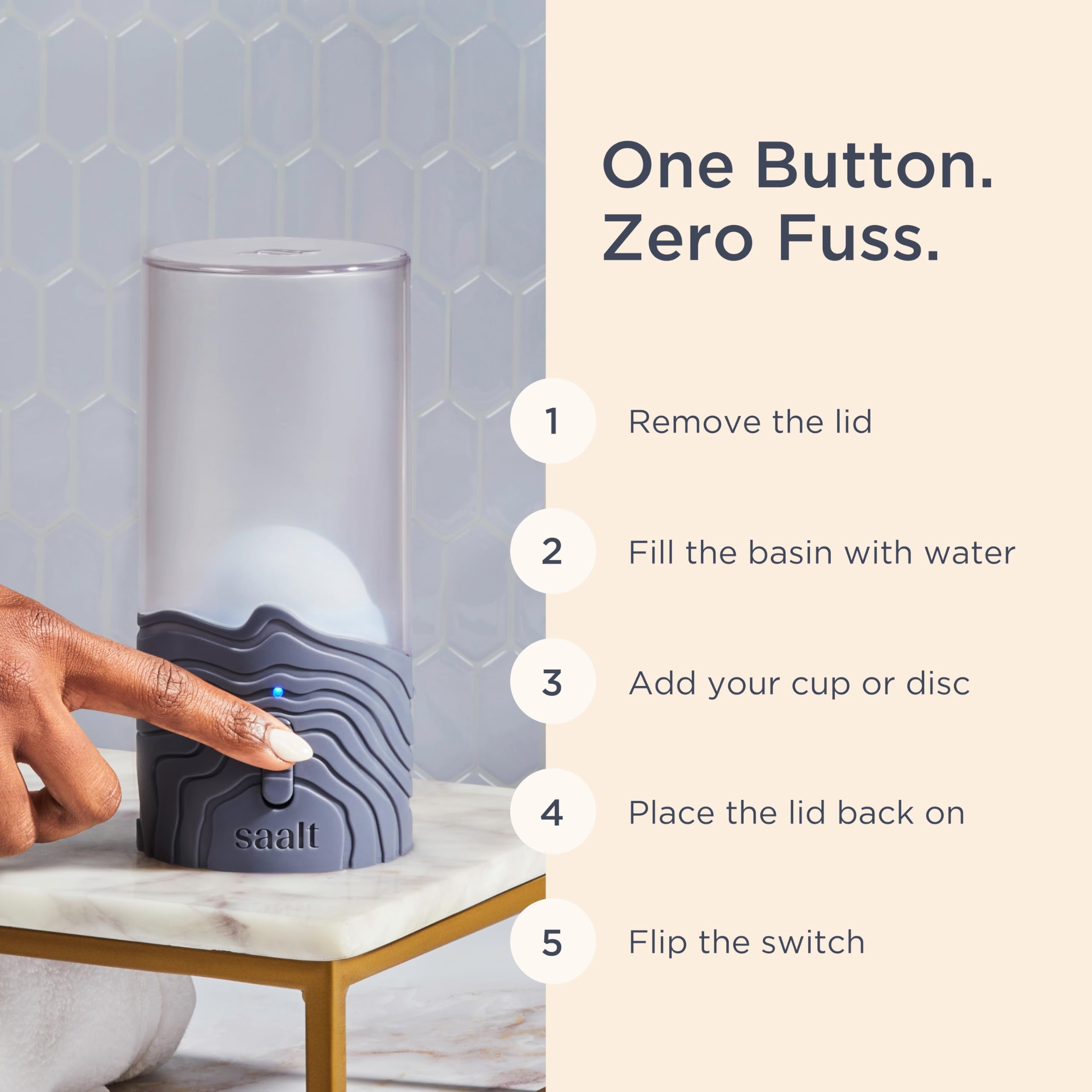 Saalt steamer uses high-temperature steam to eliminate 99.9% of microorganisms.