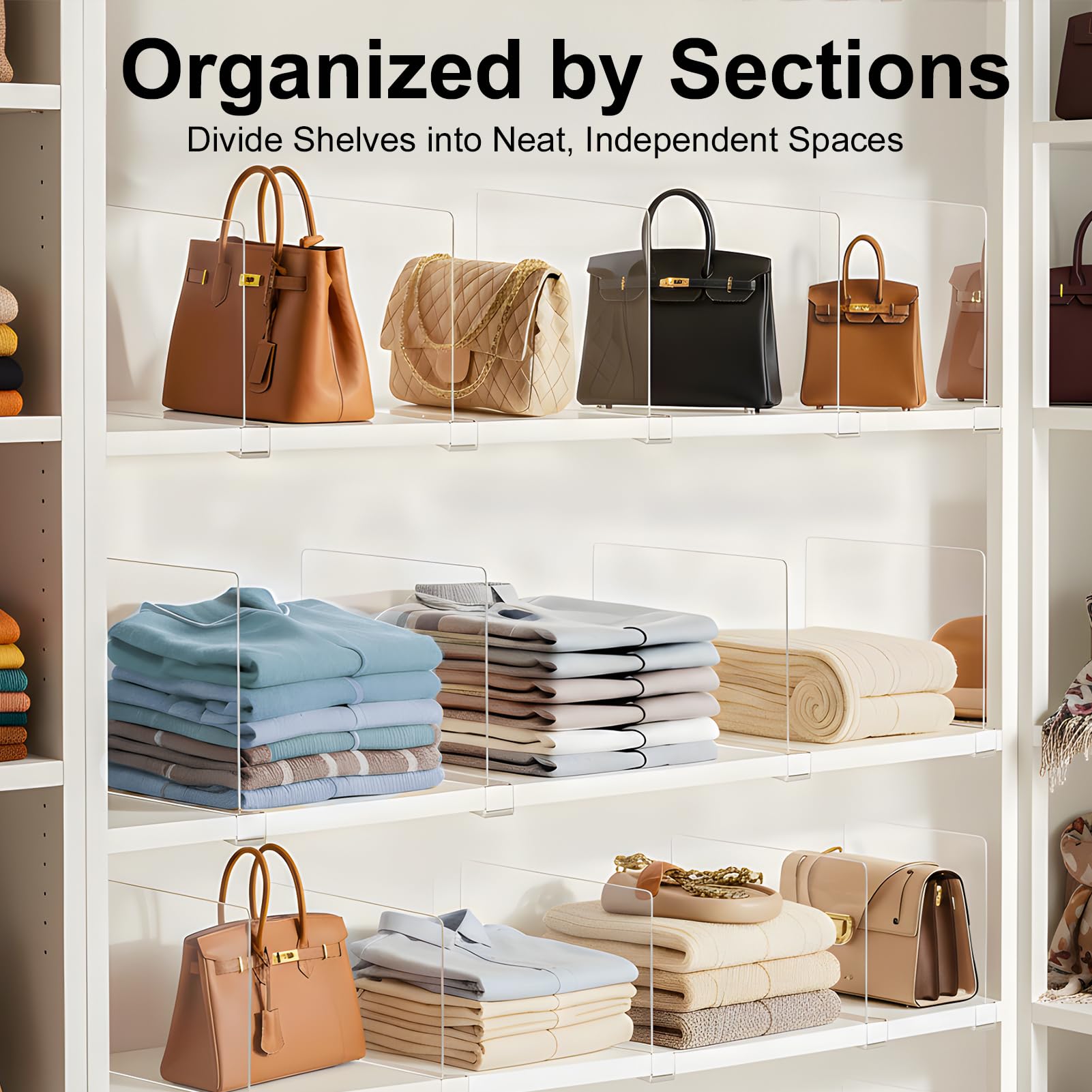 Saccik Purse Organizer 8-pack easy installation for instant shelf setup.