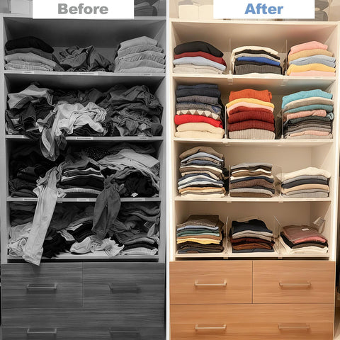 Saccik Purse Organizer 8-pack non-slip base protects shelves.