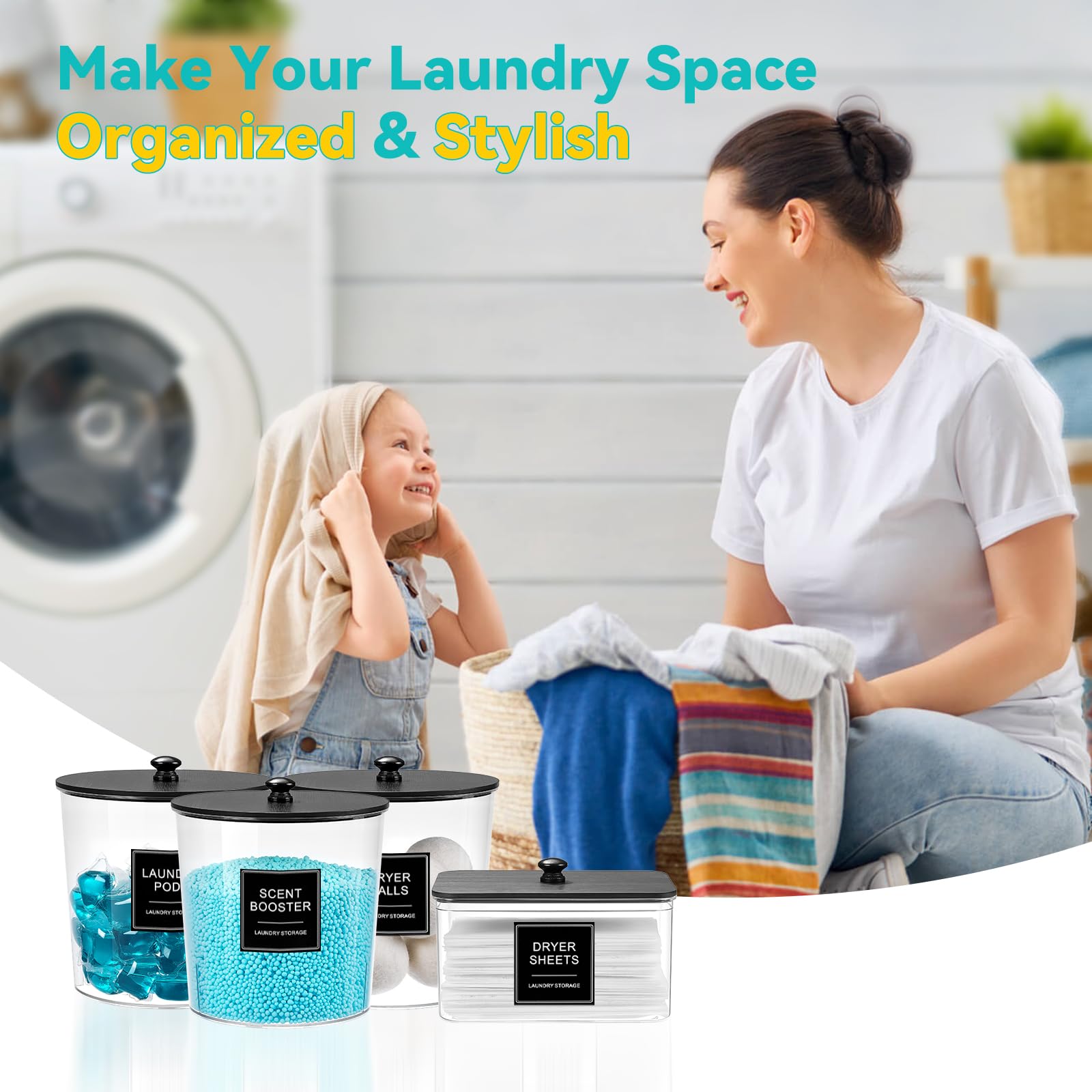 SACIOVEE multiuse storage solutions for laundry and small items.