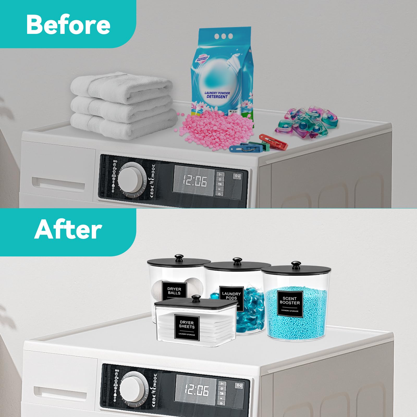 SACIOVEE transparent containers make volume visible at a glance.