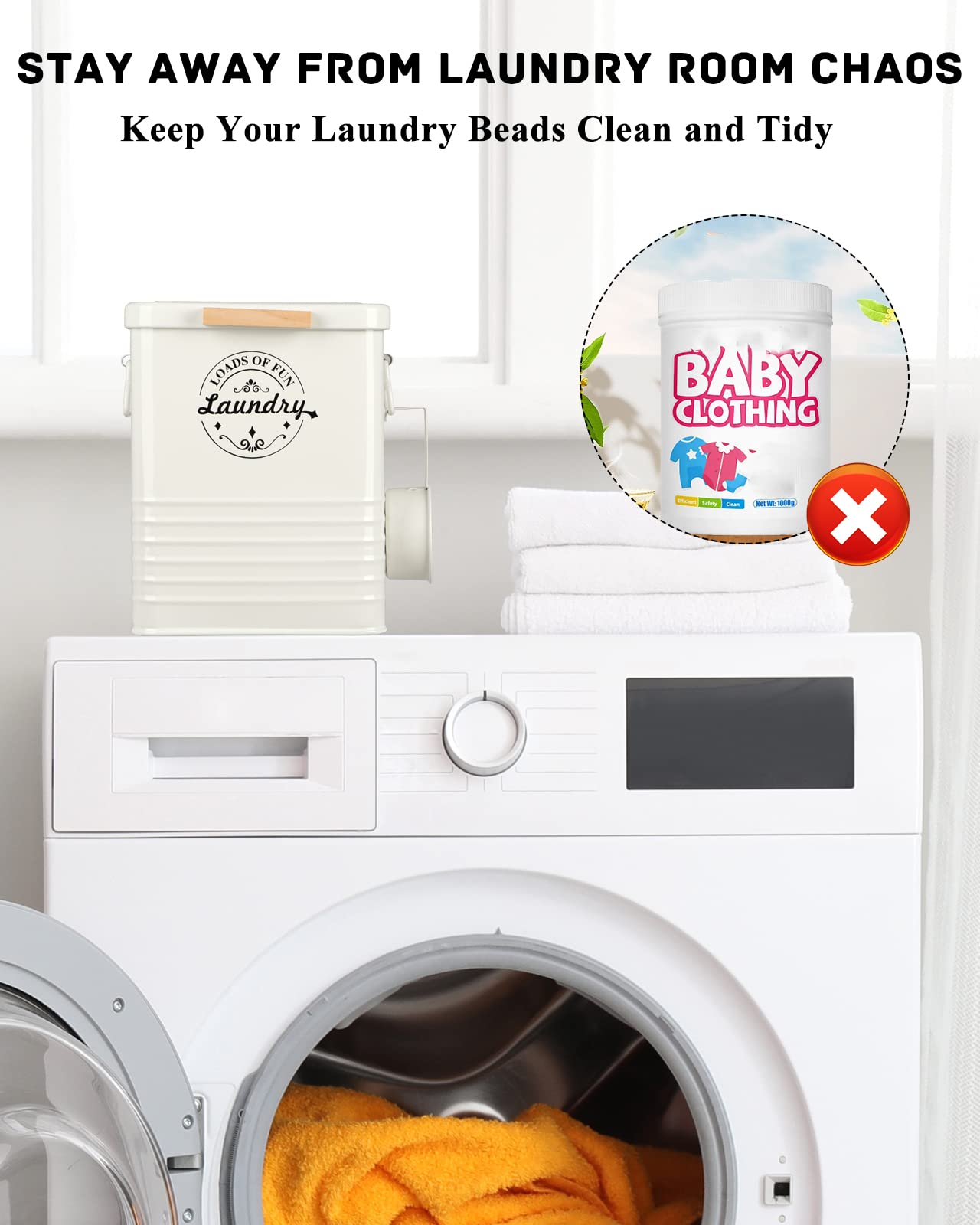 SACREDDAY dryer sheet holder in cream adds farmhouse style while keeping sheets tidy.