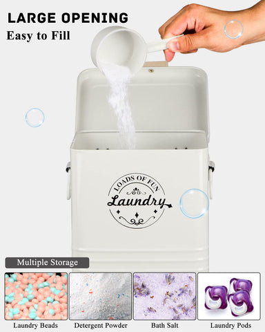 SACREDAY lint bin in cream maintains a clean and organized laundry space.